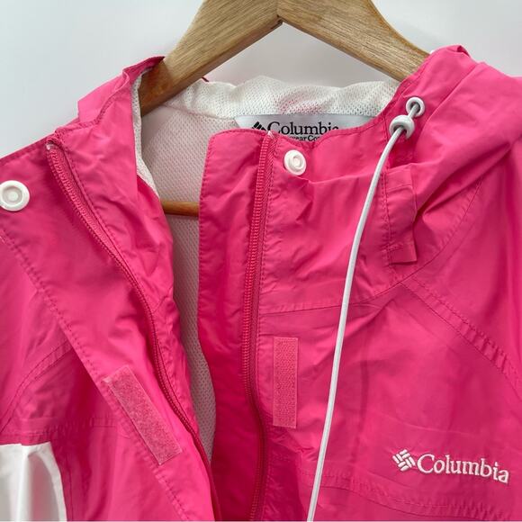 Columbia Omni Tech Fully Sealed Pink White Zip Up Lightweight Jacket Size 1X - Picture 7 of 11